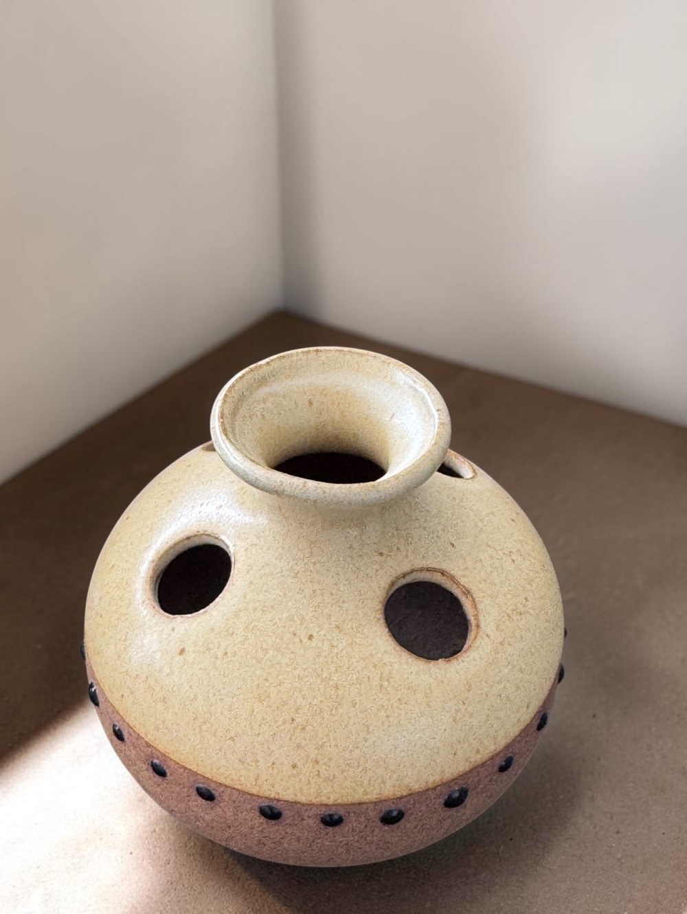 Mid-Century Modern Ceramic Flower Frog Vase